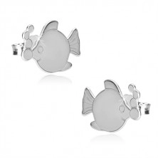 925 ezüst fülbevaló - csillogó hal buborékokkal, stekkeres zárszerkezet