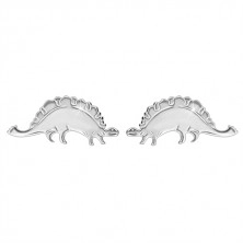 925 ezüst fülbevaló - csillogó dinoszaurusz - sztegoszaurusz, bedugós