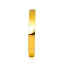 585 arany gyűrű - sima fényes téglalap, szatén matt sín, 2,5 mm