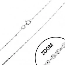 925 ezüst nyaklánc, spirál s alakú elemekből, szélesség 1,2 mm, hossz 500 mm