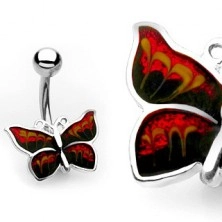 Köldökpiercing – csillogó pillangó
