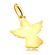 9K sárga arany medál - egy angyal kivágott kontúrja kitárt szárnyakkal