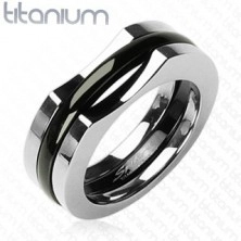 Férfi titánium gyűrű - három részes