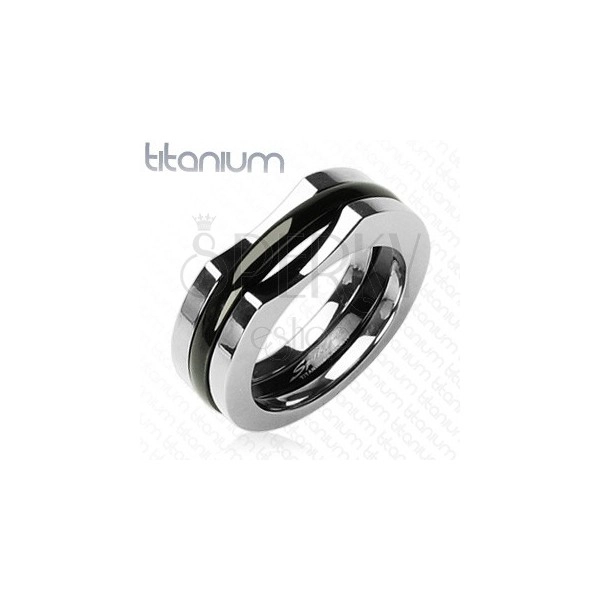 Férfi titánium gyűrű - három részes