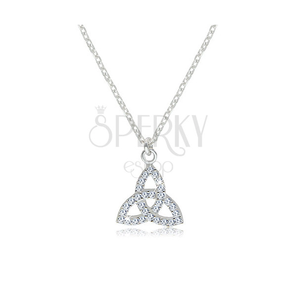 925 ezüst nyaklánc - átlátszó cirkóniás Triquetra szimbólum