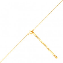 14K arany nyaklánc – végtelenség szimbólum, szimmetrikus szív, egy átlátszó cirkónia