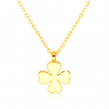 585 sárga arany nyaklánc – négylevelű lóhere szív alakú levelekkel, boldogság szimbólum