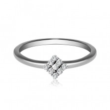 925 ezüst gyűrű – karika vonal, átlátszó csillogó cirkóniák, 1 mm