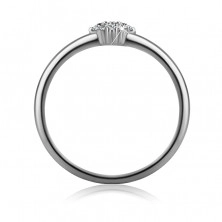 925 ezüst gyűrű – karika vonal, átlátszó csillogó cirkóniák, 1 mm