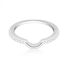 Három részes gyűrű és karikagyűrű szett 925 ezüstből – kicsi fényes cirkóniák, átlátszó cirkónia foglalatban