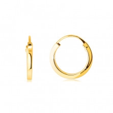Arany karika fülbevaló 9K aranyból – vékony gyűrű, sima és tükörfényes felület