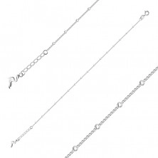 925 Ezüst bokalánc - karikákkal díszített, szögletes láncszemekből álló lánc, flamingóval díszítve