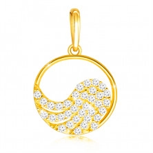 Medál 14K aranyból – angyalszárny cirkóniákkal díszítve egy vékony gyűrűben