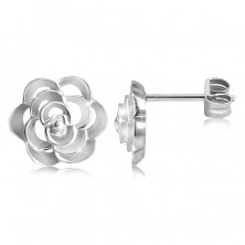 925 ezüst fülbevaló – kivágott rózsa szirmokkal, beszúrós fülbevaló