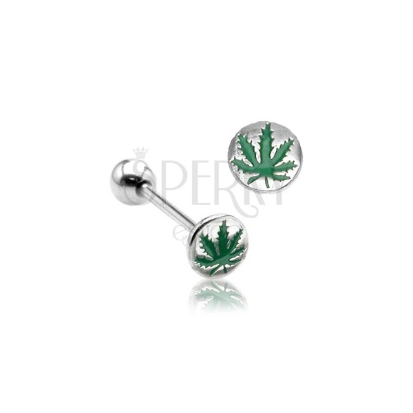 Nyelvpiercing - cannabis logó