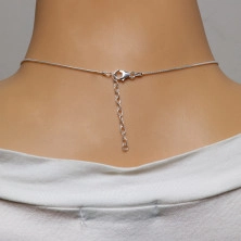 925 ezüst nyaklánc - kígyó mintás lánc, különböző méretű gyöngyökkel