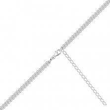 925 ezüst nyaklánc - kígyó mintás lánc, különböző méretű gyöngyökkel