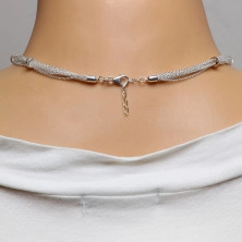 925 Ezüst nyaklánc - ezüst és rózsa-arany gyöngyökkel összekapcsolt láncok