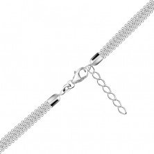 925 Ezüst nyaklánc - ezüst és rózsa-arany gyöngyökkel összekapcsolt láncok