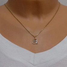 Gyémánt medál 14K arany kombináció - szív egy anyával és egy gyermekkel, briliánsokkal