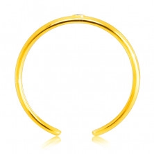 14K sárga arany gyémánt gyűrű - vékony nyitott váll, tiszta briliánssal