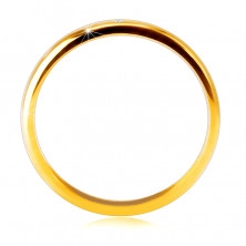 14K sárga arany gyémánt gyűrű - vékony, sima váll, tiszta, briliáns