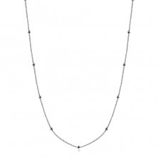 925 Ezüst nyaklánc - lánc kerek láncszemekből, fényes gyöngyökkel