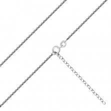 925 Ezüst nyaklánc - spirálisan sűrűn összekapcsolt fényes láncszemekből, rugós gyűrűzárral.
