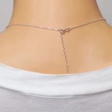 925 Ezüst nyaklánc - fényes ovális láncszemek, rugós gyűrűzár, 1,1 mm