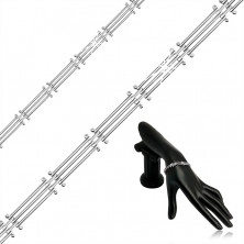 925 Ezüst karkötő - téglalap alakú láncszemekkel vékony sávokkal, homár karmos zár