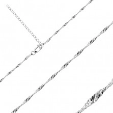 925 Ezüst nyaklánc - fényes ovális láncszemekkel spirál alakban, 1,7 mm