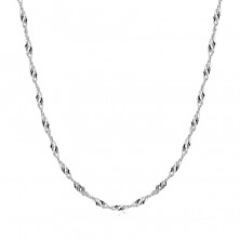 925 Ezüst nyaklánc - fényes ovális láncszemekkel spirál alakban, 1,7 mm