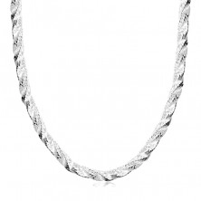 925 Ezüst nyaklánc – három összefont sáv, kígyó minta, homár karom