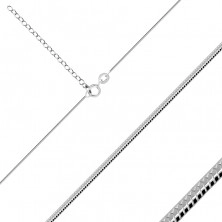 Vékony 925 ezüst lánc - sima kígyóbőr motívum, szélesség 1 mm