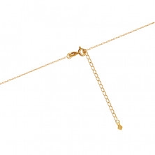 Gyémánt nyaklánc 14K sárga aranyból - összekapcsolodó kis szívek, tiszta briliánsokkal