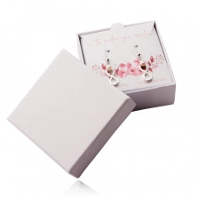 Ajándék doboz fehér gyöngy színű gyűrűkhöz és fülbevalókhoz
