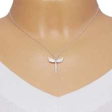 925 ezüst nyaklánc - egy angyal alakja, szárnyai átlátszó cirkóniával kirakva