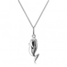 925 ezüst nyaklánc - mosolygós bálna, sűrűn összekapcsolt láncszemek 