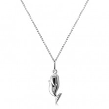 925 ezüst nyaklánc - mosolygós bálna, sűrűn összekapcsolt láncszemek 
