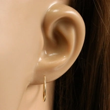 Arany karika fülbevalók 14K aranyból - vékony, lekerekített vállak, fényes felület, 17 mm