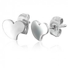 Fülbevaló acélból ezüst színben - aszimmetrikus szív