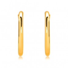 Arany kerek fülbevalók 14K aranyból - vékony kerek vállak, sima, fényes felület,16 mm