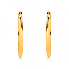 Arany karika fülbevaló 9K aranyból - lekerekített vállak, sima és fényes felület, 18 mm