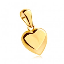 14K sárga aranyból készült medál - teljes szív, fényes és enyhén domború felülettel.
