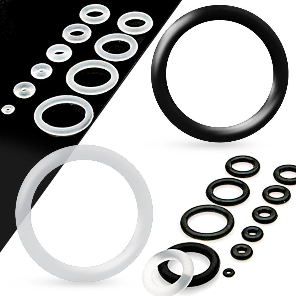 Tartalék szilikongyűrű a fültágítókhoz fekete színben - Vastagság: 10 mm