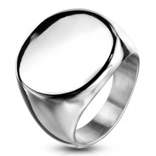 Rozsdamentes acél gyűrű, lapos fényes kör, ezüst színű
