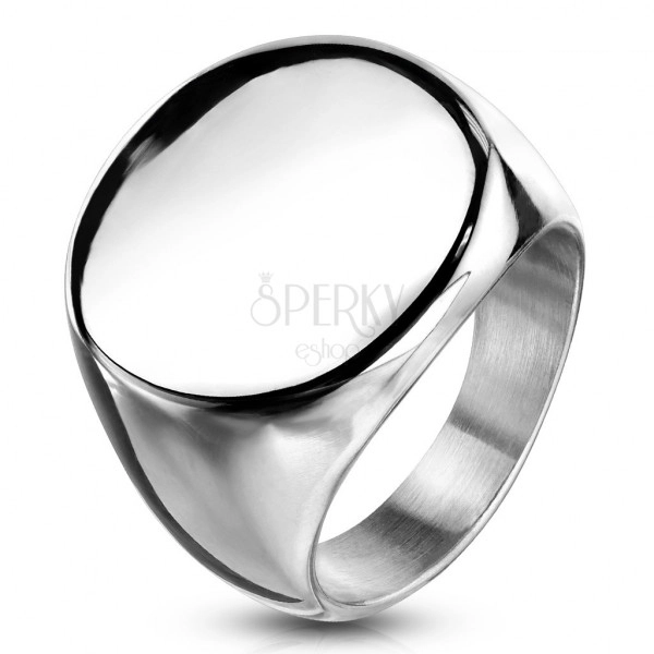 Rozsdamentes acél gyűrű, lapos fényes kör, ezüst színű