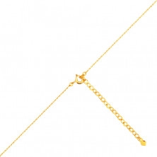 375 sárga arany nyaklánc - "INFINITY" szimbólum, két átlátszó cirkónia középen