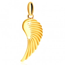 Medál 375 sárga aranyból – angyalszárny, fényes gravírozott felület