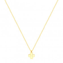 375 sárga arany nyaklánc – négylevelű lóhere szív alakú levelekkel, boldogság szimbólum